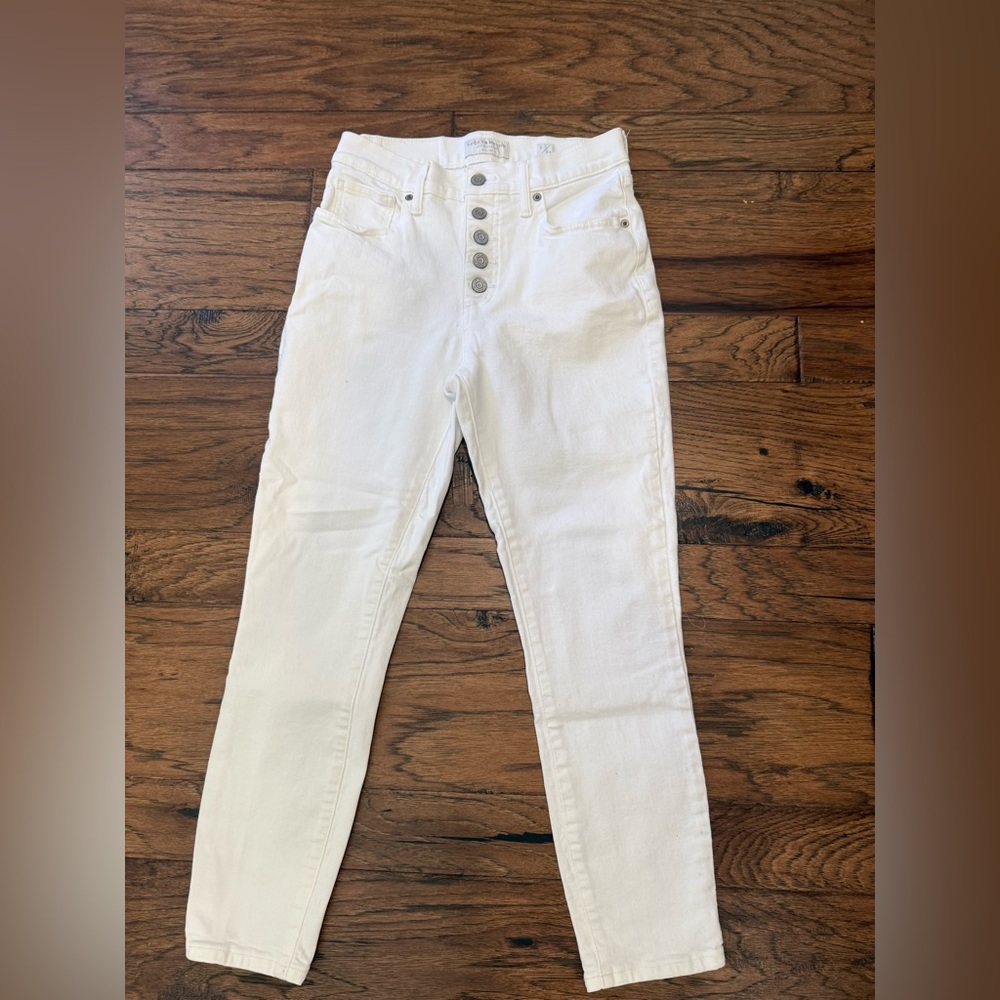 Women's Lucky Brand White High-Waisted Button Fly Jeans